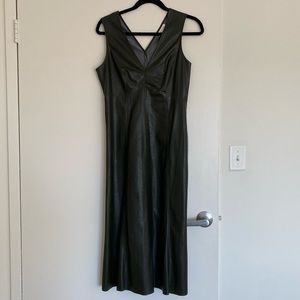 Prologue Faux Leather Dress Olive Green Size 8